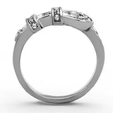 TK1334 - High polished (no plating) Stainless Steel Ring with Top Grade Crystal  in Clear - Alamode
