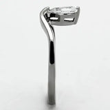 TK1336 - High polished (no plating) Stainless Steel Ring with AAA Grade CZ in Clear - Alamode - Flyclothing LLC