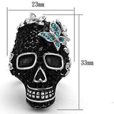 TK1342 - High polished (no plating) Stainless Steel Ring with Top Grade Crystal  in Multi Color - Alamode