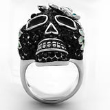 TK1342 - High polished (no plating) Stainless Steel Ring with Top Grade Crystal  in Multi Color - Alamode