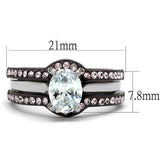 TK1344PC - Two Tone IP Dark Brown (IP coffee) Stainless Steel Ring with AAA Grade CZ in Clear - Alamode - Flyclothing LLC