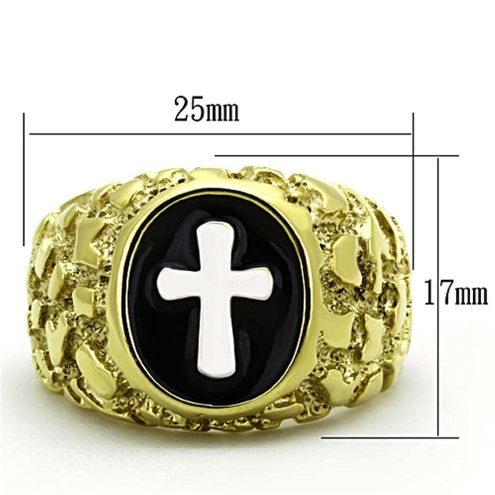 TK1358 - Two-Tone IP Gold (Ion Plating) Stainless Steel Ring with No Stone - Alamode - Flyclothing LLC