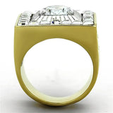 TK1359 - Two-Tone IP Gold (Ion Plating) Stainless Steel Ring with AAA Grade CZ in Clear - Alamode - Flyclothing LLC