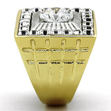 TK1359 - Two-Tone IP Gold (Ion Plating) Stainless Steel Ring with AAA Grade CZ  in Clear - Alamode