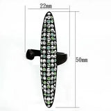 TK1365 - IP Black(Ion Plating) Stainless Steel Ring with Top Grade Crystal in Multi Color - Alamode - Flyclothing LLC