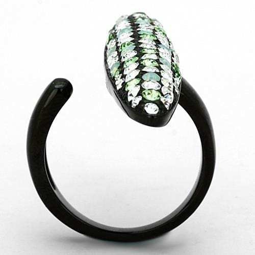 TK1365 - IP Black(Ion Plating) Stainless Steel Ring with Top Grade Crystal in Multi Color - Alamode - Flyclothing LLC