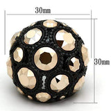 TK1366 - IP Black(Ion Plating) Stainless Steel Ring with Top Grade Crystal in Metallic Light Gold - Alamode - Flyclothing LLC