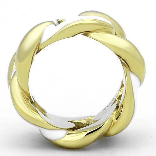 TK1369 - IP Gold(Ion Plating) Stainless Steel Ring with Epoxy in White - Alamode - Flyclothing LLC