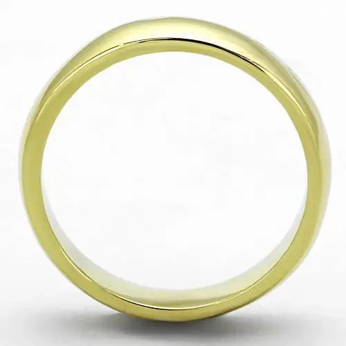 TK1375G - IP Gold(Ion Plating) Stainless Steel Ring with No Stone - Alamode - Flyclothing LLC