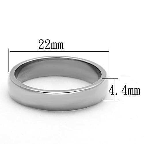 TK1375 - High polished (no plating) Stainless Steel Ring with No Stone - Alamode - Flyclothing LLC