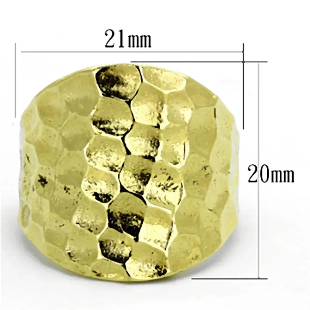 TK1383 - IP Gold(Ion Plating) Stainless Steel Ring with No Stone - Alamode - Flyclothing LLC