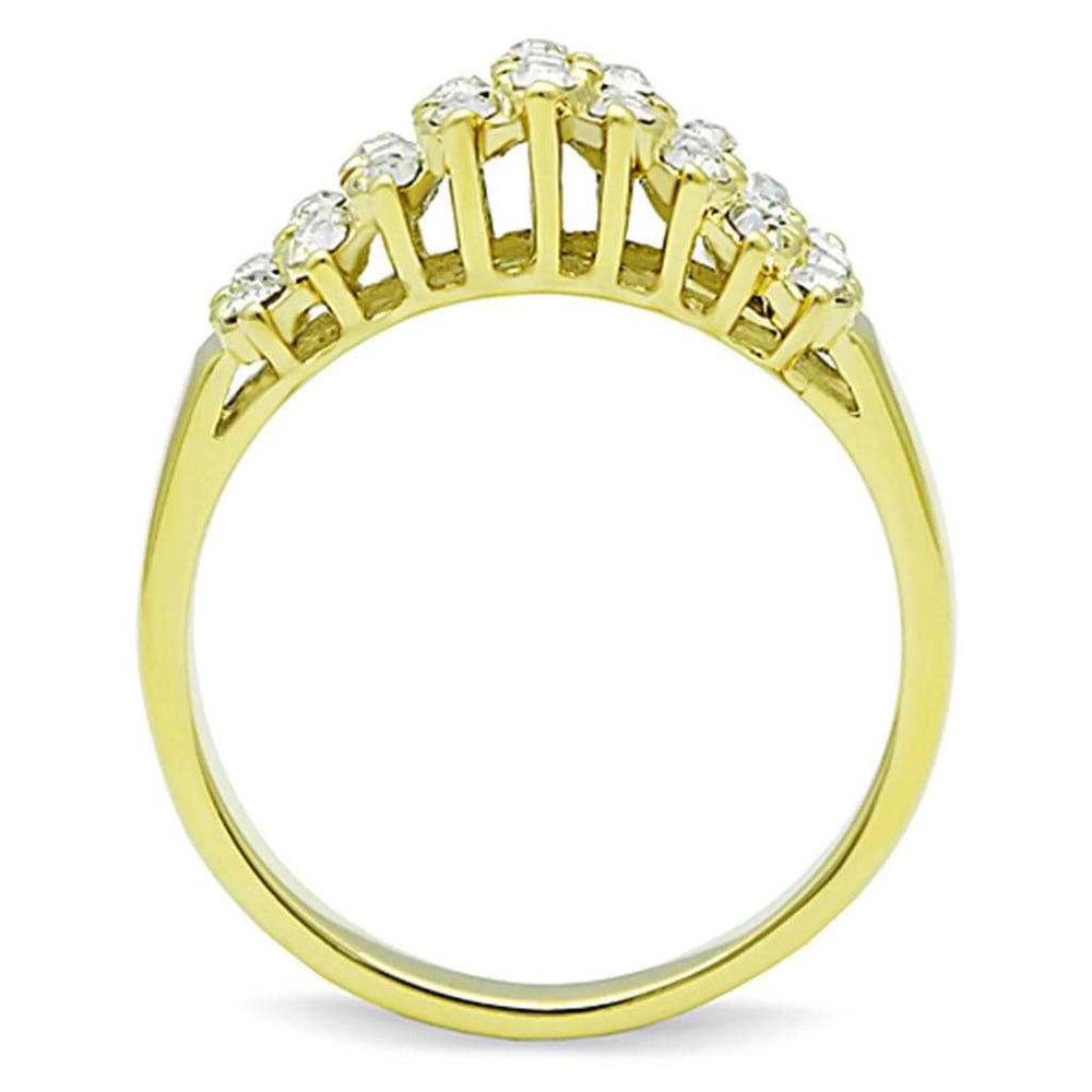 TK1384 - IP Gold(Ion Plating) Stainless Steel Ring with Top Grade Crystal in Clear - Alamode - Flyclothing LLC