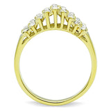 TK1384 - IP Gold(Ion Plating) Stainless Steel Ring with Top Grade Crystal  in Clear - Alamode