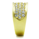 TK1385 - IP Gold(Ion Plating) Stainless Steel Ring with Top Grade Crystal  in Clear - Alamode