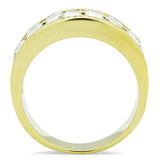TK1386 - IP Gold(Ion Plating) Stainless Steel Ring with Top Grade Crystal in Clear - Alamode - Flyclothing LLC