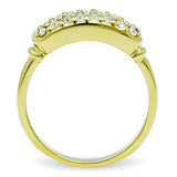 TK1389 - IP Gold(Ion Plating) Stainless Steel Ring with Top Grade Crystal in Clear - Alamode - Flyclothing LLC