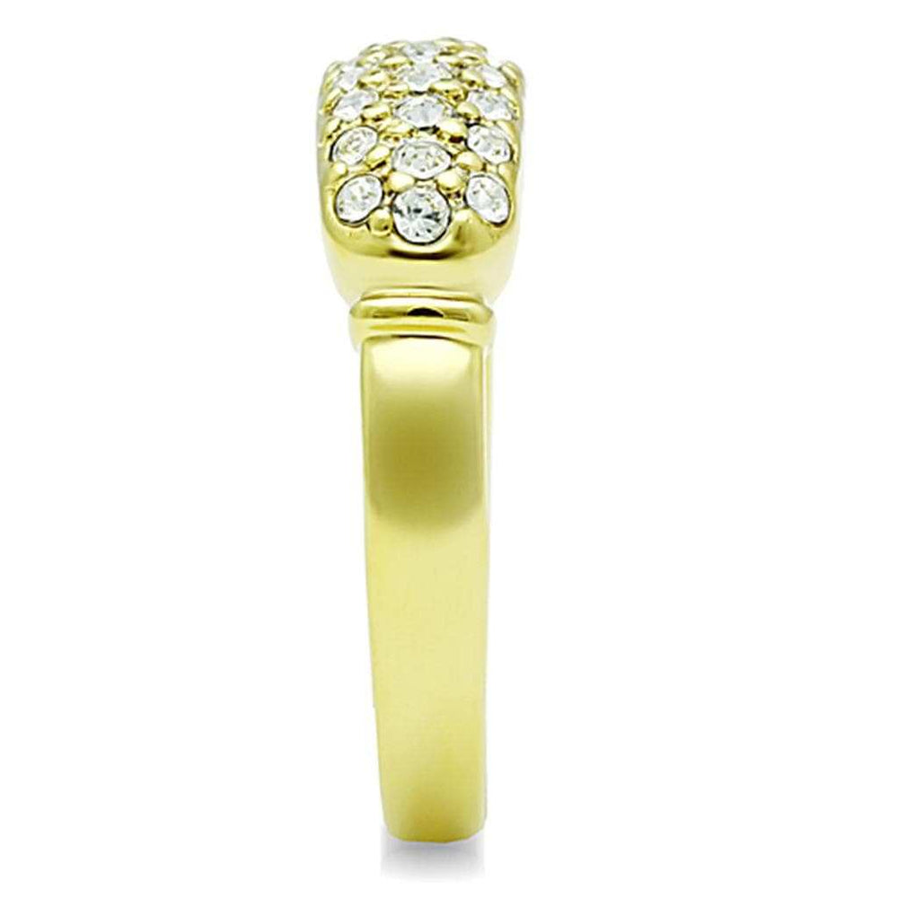 TK1389 - IP Gold(Ion Plating) Stainless Steel Ring with Top Grade Crystal in Clear - Alamode - Flyclothing LLC