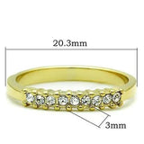 TK1390 - IP Gold(Ion Plating) Stainless Steel Ring with Top Grade Crystal  in Clear - Alamode