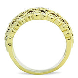 TK1393 - IP Gold(Ion Plating) Stainless Steel Ring with Top Grade Crystal  in Clear - Alamode