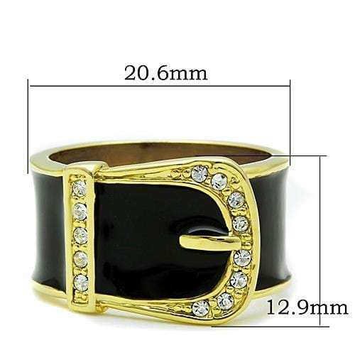 TK1396 - IP Gold(Ion Plating) Stainless Steel Ring with Top Grade Crystal in Clear - Alamode - Flyclothing LLC