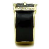 TK1396 - IP Gold(Ion Plating) Stainless Steel Ring with Top Grade Crystal in Clear - Alamode - Flyclothing LLC