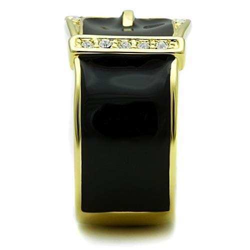 TK1396 - IP Gold(Ion Plating) Stainless Steel Ring with Top Grade Crystal in Clear - Alamode - Flyclothing LLC