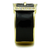 TK1396 - IP Gold(Ion Plating) Stainless Steel Ring with Top Grade Crystal  in Clear - Alamode