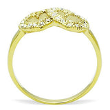 TK1398 - IP Gold(Ion Plating) Stainless Steel Ring with Top Grade Crystal  in Clear - Alamode