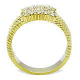 TK1400 - IP Gold(Ion Plating) Stainless Steel Ring with Top Grade Crystal in Clear - Alamode - Flyclothing LLC