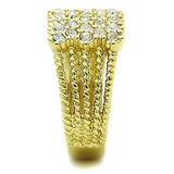 TK1400 - IP Gold(Ion Plating) Stainless Steel Ring with Top Grade Crystal  in Clear - Alamode