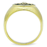 TK1403 - IP Gold(Ion Plating) Stainless Steel Ring with Top Grade Crystal in Clear - Alamode - Flyclothing LLC