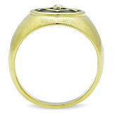 TK1403 - IP Gold(Ion Plating) Stainless Steel Ring with Top Grade Crystal  in Clear - Alamode