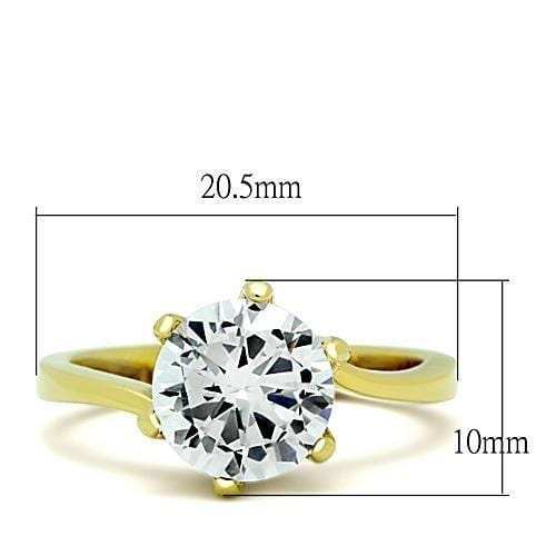 TK1406 - IP Gold(Ion Plating) Stainless Steel Ring with AAA Grade CZ in Clear - Alamode - Flyclothing LLC