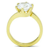 TK1406 - IP Gold(Ion Plating) Stainless Steel Ring with AAA Grade CZ in Clear - Alamode - Flyclothing LLC