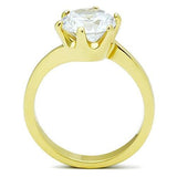 TK1406 - IP Gold(Ion Plating) Stainless Steel Ring with AAA Grade CZ  in Clear - Alamode