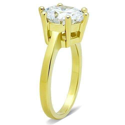 TK1407 - IP Gold(Ion Plating) Stainless Steel Ring with AAA Grade CZ in Clear - Alamode - Flyclothing LLC