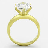 TK1408 - IP Gold(Ion Plating) Stainless Steel Ring with AAA Grade CZ in Clear - Alamode - Flyclothing LLC