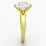 TK1408 - IP Gold(Ion Plating) Stainless Steel Ring with AAA Grade CZ in Clear - Alamode - Flyclothing LLC