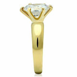 TK1408 - IP Gold(Ion Plating) Stainless Steel Ring with AAA Grade CZ in Clear - Alamode - Flyclothing LLC