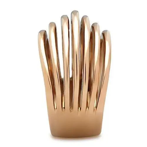 TK1414 - IP Rose Gold(Ion Plating) Stainless Steel Ring with No Stone - Alamode - Flyclothing LLC