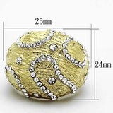 TK1419 - IP Gold(Ion Plating) Stainless Steel Ring with Top Grade Crystal in Clear - Alamode - Flyclothing LLC