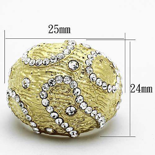 TK1419 - IP Gold(Ion Plating) Stainless Steel Ring with Top Grade Crystal in Clear - Alamode - Flyclothing LLC
