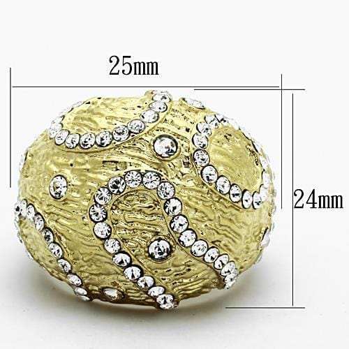 TK1419 - IP Gold(Ion Plating) Stainless Steel Ring with Top Grade Crystal in Clear - Alamode - Flyclothing LLC