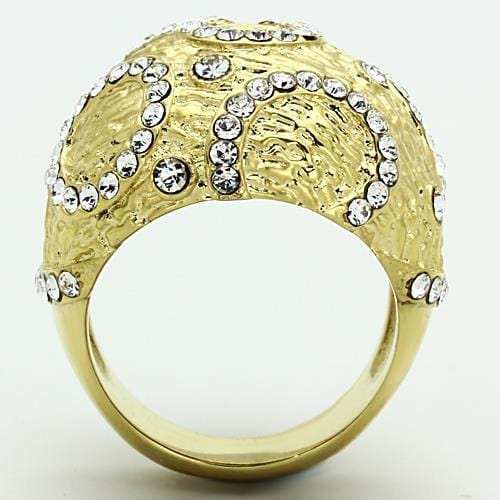 TK1419 - IP Gold(Ion Plating) Stainless Steel Ring with Top Grade Crystal in Clear - Alamode - Flyclothing LLC