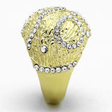 TK1419 - IP Gold(Ion Plating) Stainless Steel Ring with Top Grade Crystal in Clear - Alamode - Flyclothing LLC
