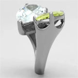 TK1424 - High polished (no plating) Stainless Steel Ring with AAA Grade CZ in Apple Green color - Alamode - Flyclothing LLC