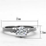 TK1431 - High polished (no plating) Stainless Steel Ring with AAA Grade CZ in Clear - Alamode - Flyclothing LLC