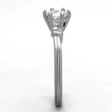 TK1431 - High polished (no plating) Stainless Steel Ring with AAA Grade CZ in Clear - Alamode - Flyclothing LLC