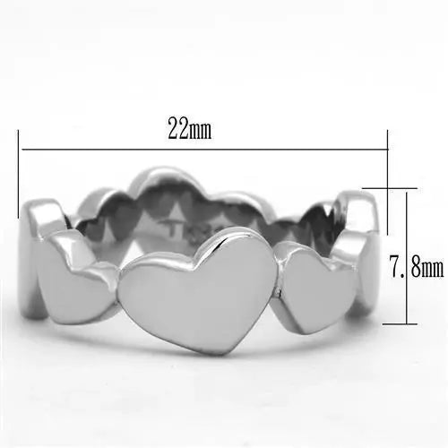 TK1433 - High polished (no plating) Stainless Steel Ring with No Stone - Alamode - Flyclothing LLC