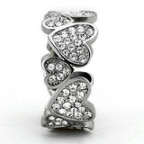 TK1443 - High polished (no plating) Stainless Steel Ring with Top Grade Crystal in Clear - Alamode - Flyclothing LLC